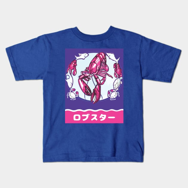 Pink Lobster Kids T-Shirt by Widmore